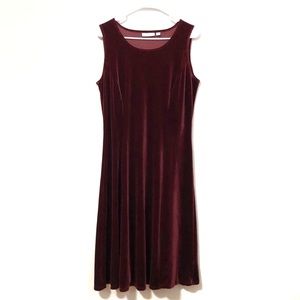 Susan Graver | Burgundy Velvet Dress, EUC Small